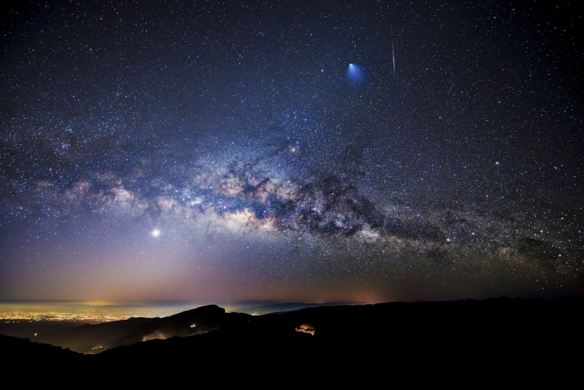 estrellas vía láctea cielo luces