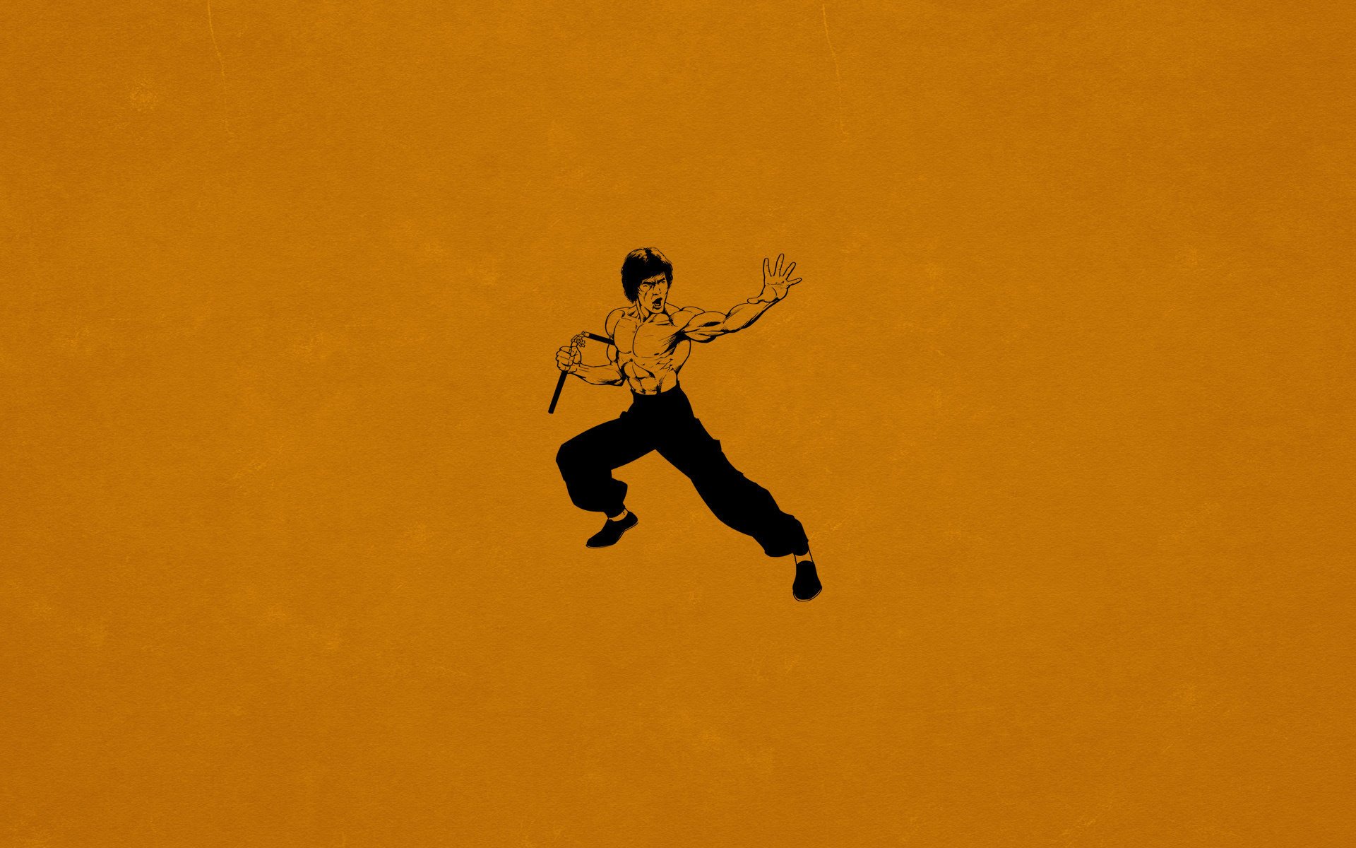 bruce lee nunchuck bruce lee kung fu naranja oscuro