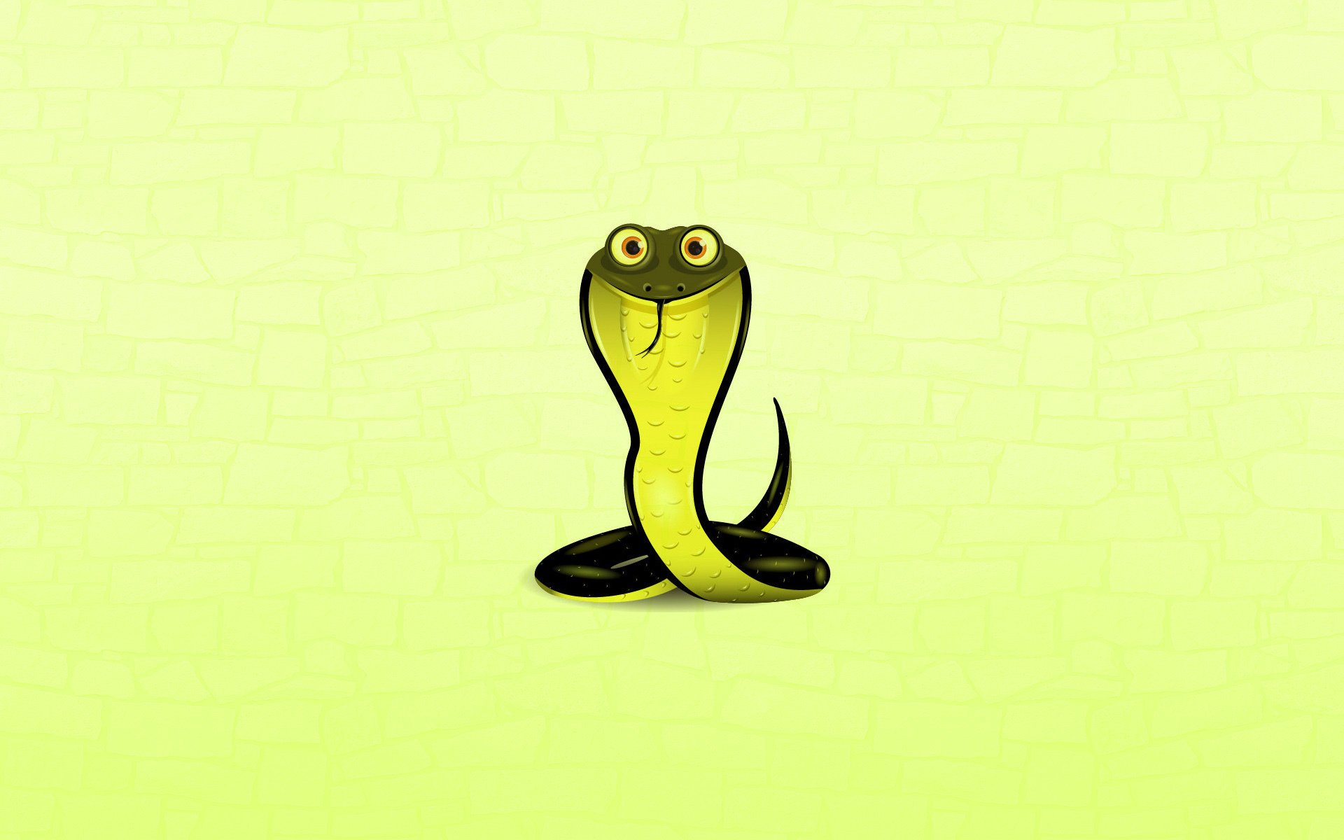 cobra minimalism big-eyed snake cobra green background