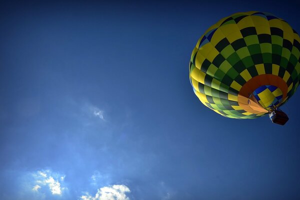 Flying into the sky in a hot air balloon