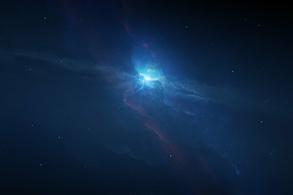 A star flash on a black and blue background