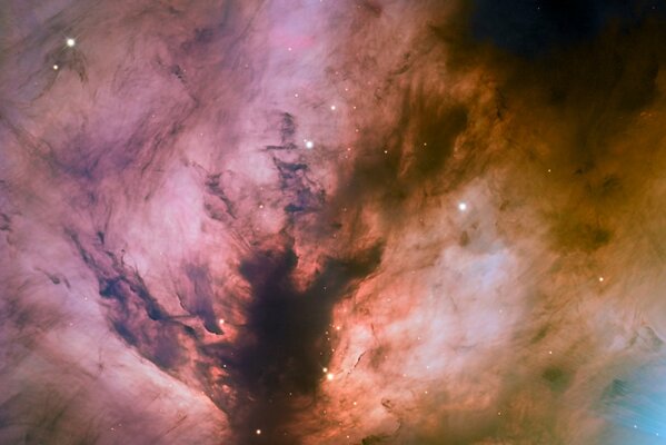 The Black Hare nebula in a red field