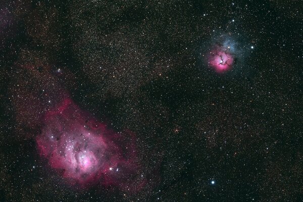 Nebulae and galaxies in outer space