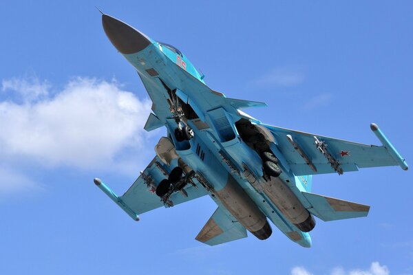 Testen des Su-34-Bomberflugzeugs