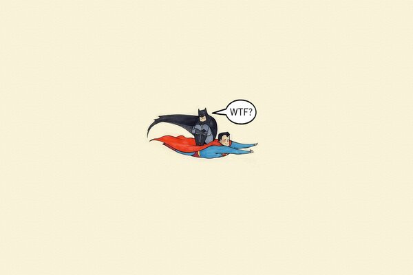 La situación cómica de Batman y Superman minimalismo