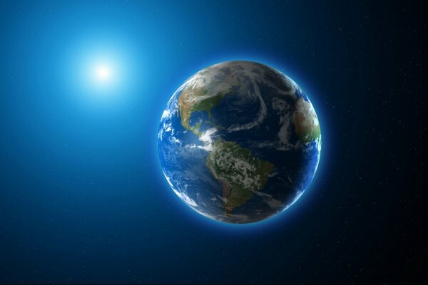 Beautiful planet earth in the light