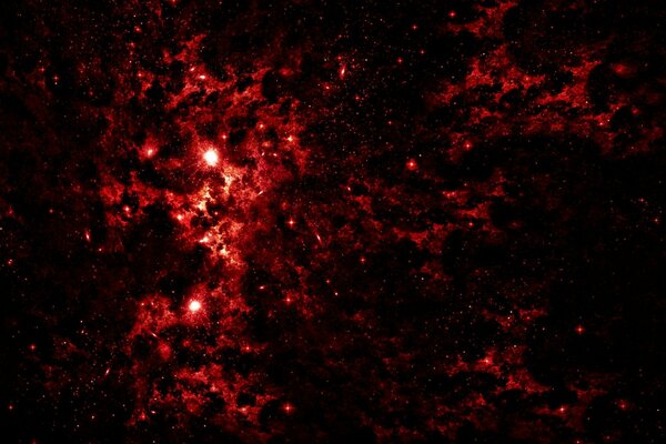 Image de l espace noir et rouge nébuleuse