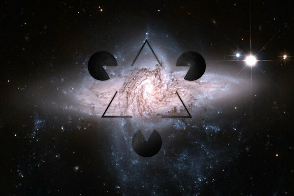 Логотип на фоне туманности галактики космоса
