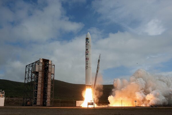 Rocket launch from a spaceport in America