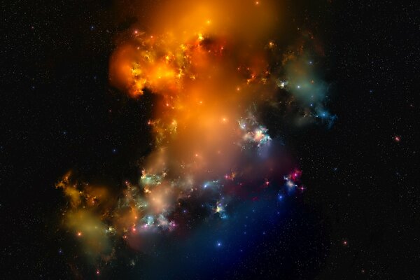 Nebulosa cosmica nello spazio freddo scuro