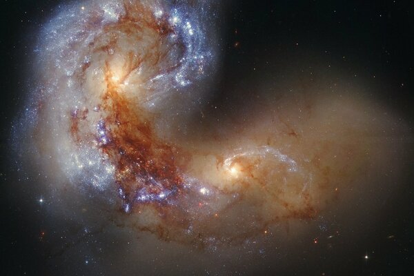 A cluster of stars in space. Blue Galaxy