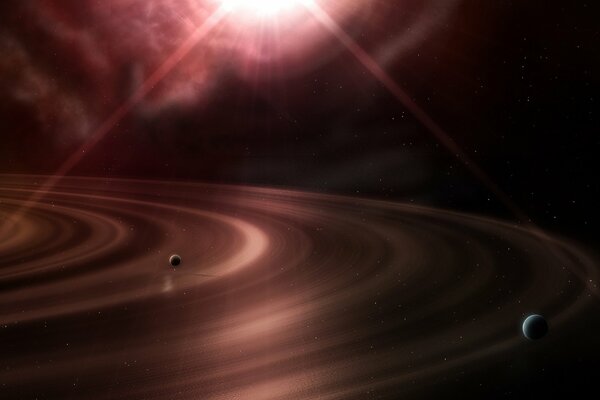 Beau Cosmos avec l image des anneaux des planètes du système solaire