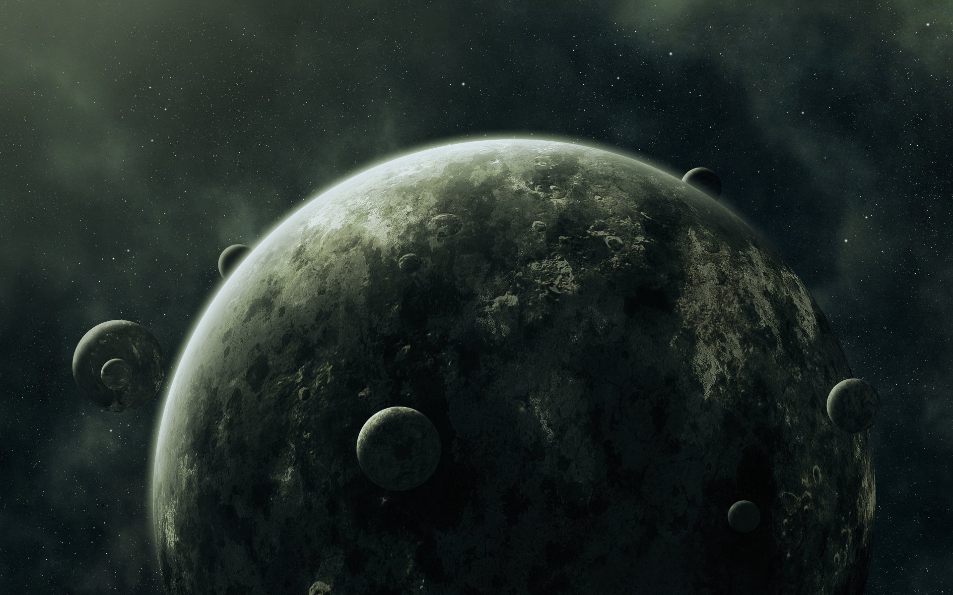 planets moons sci fi darkne