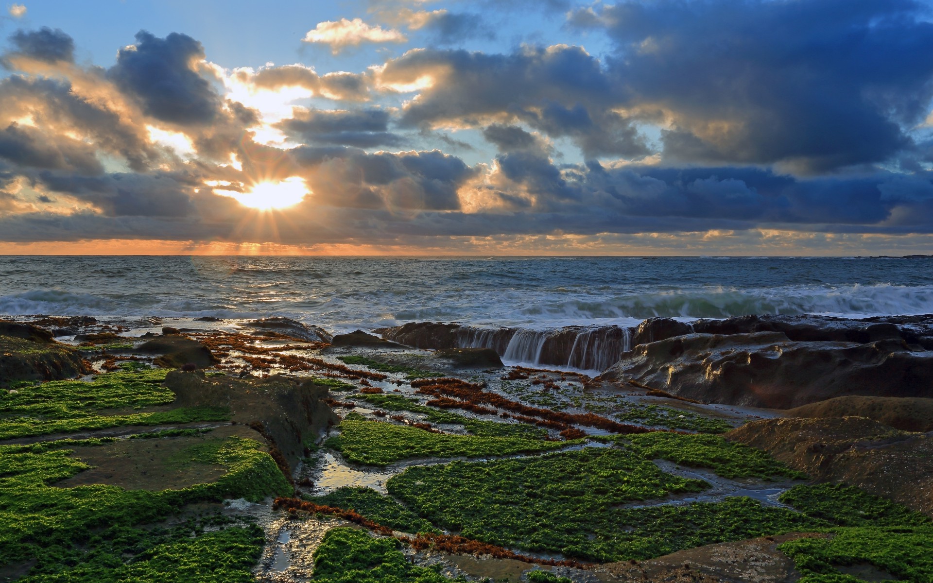 tones clouds pacific ocean sunset coast