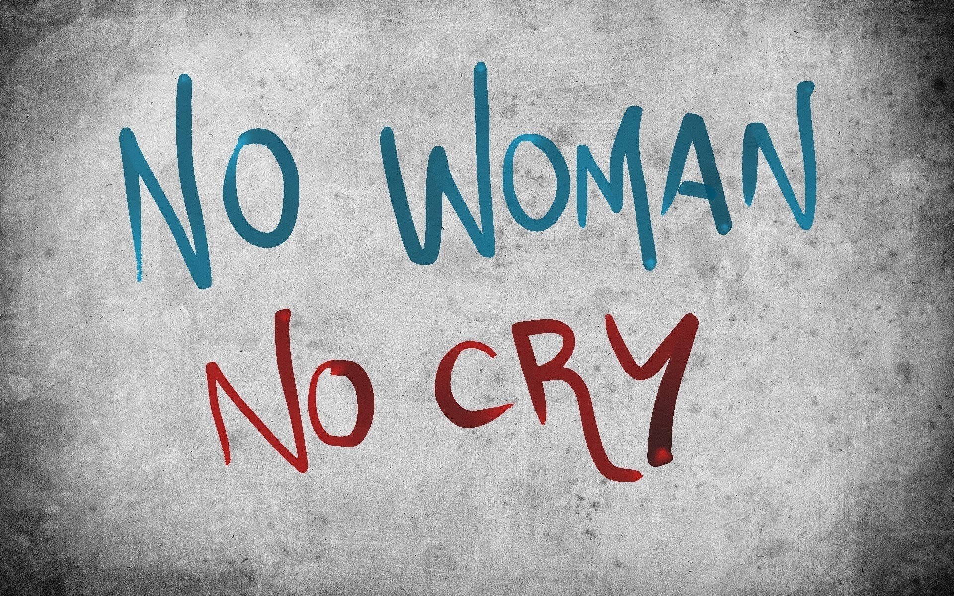 no woman no cry słowa tło minimalizm szary napis