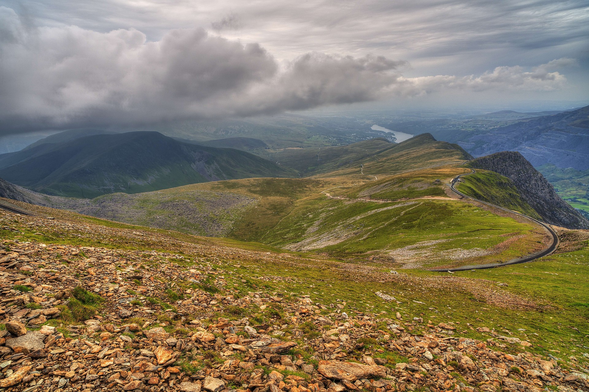 united kingdom mountain snowdonia road nature