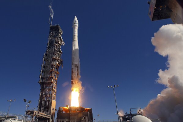 A new rocket launches at the Baikonur cosmodrome