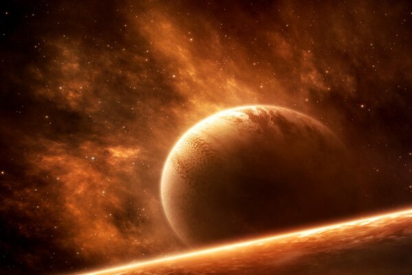 Júpiter de la superficie, maravilla del espacio, planeta alienígena