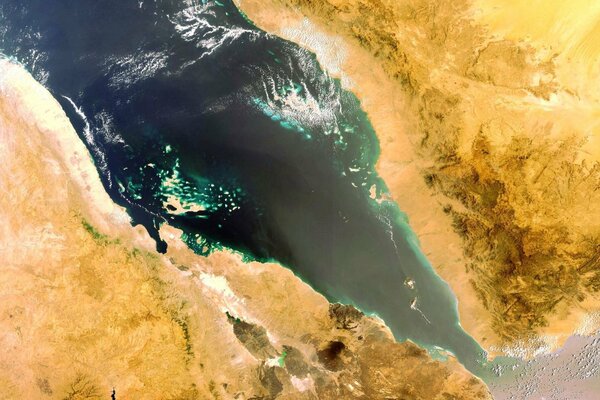 A picture from space of the Red Sea