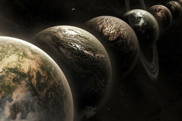 The parade of planets in outer spaceisve