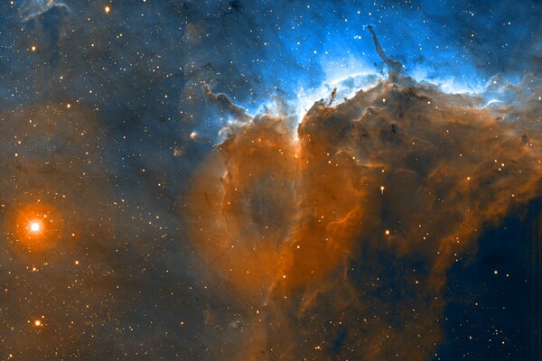 Andromeda nebula against the background of stars