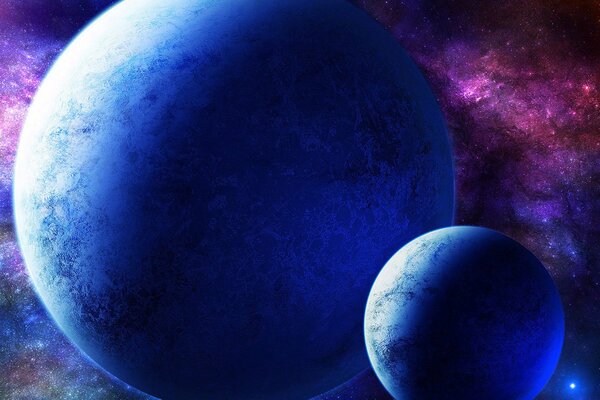 Deux planètes bleues dans l espace