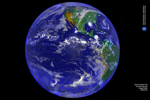 Immagine del pianeta terra dalla nasa