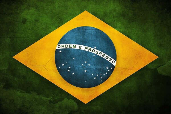 Изображение бразильского флага в ярких красках