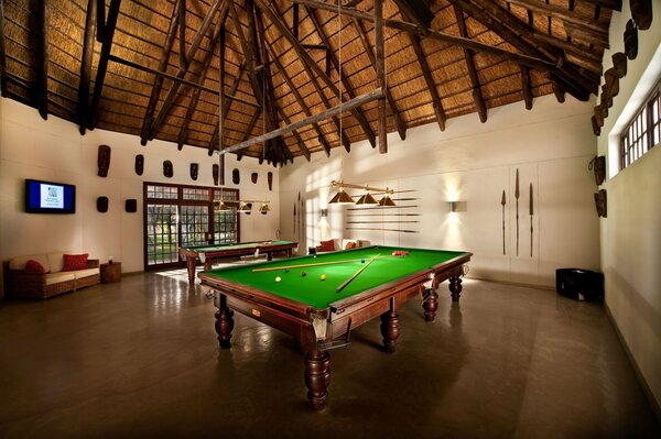 Velvet billiard table . Stylish interior