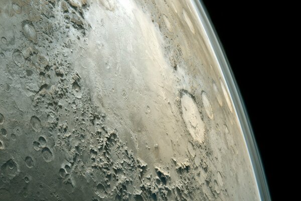 Vista desde el espacio de los cráteres del planeta