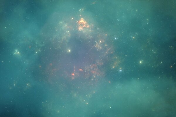 Cosmic galaxy in blue shades