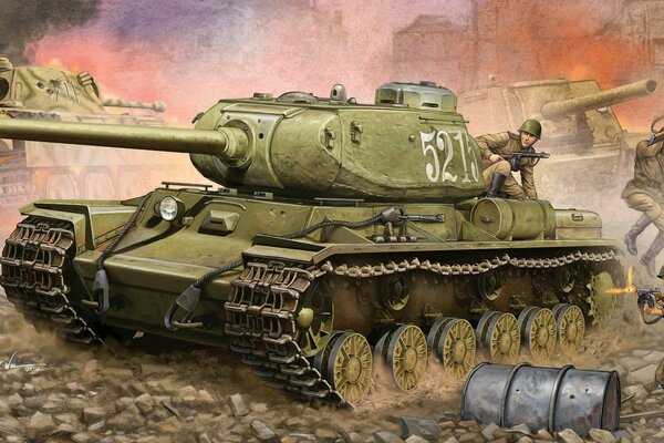 Dibujo del tanque pesado soviético Klim Voroshilov KV-85