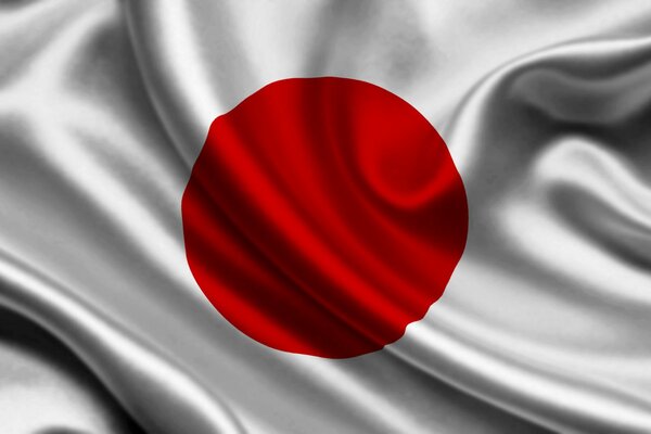 Japanese flag on satin fabric