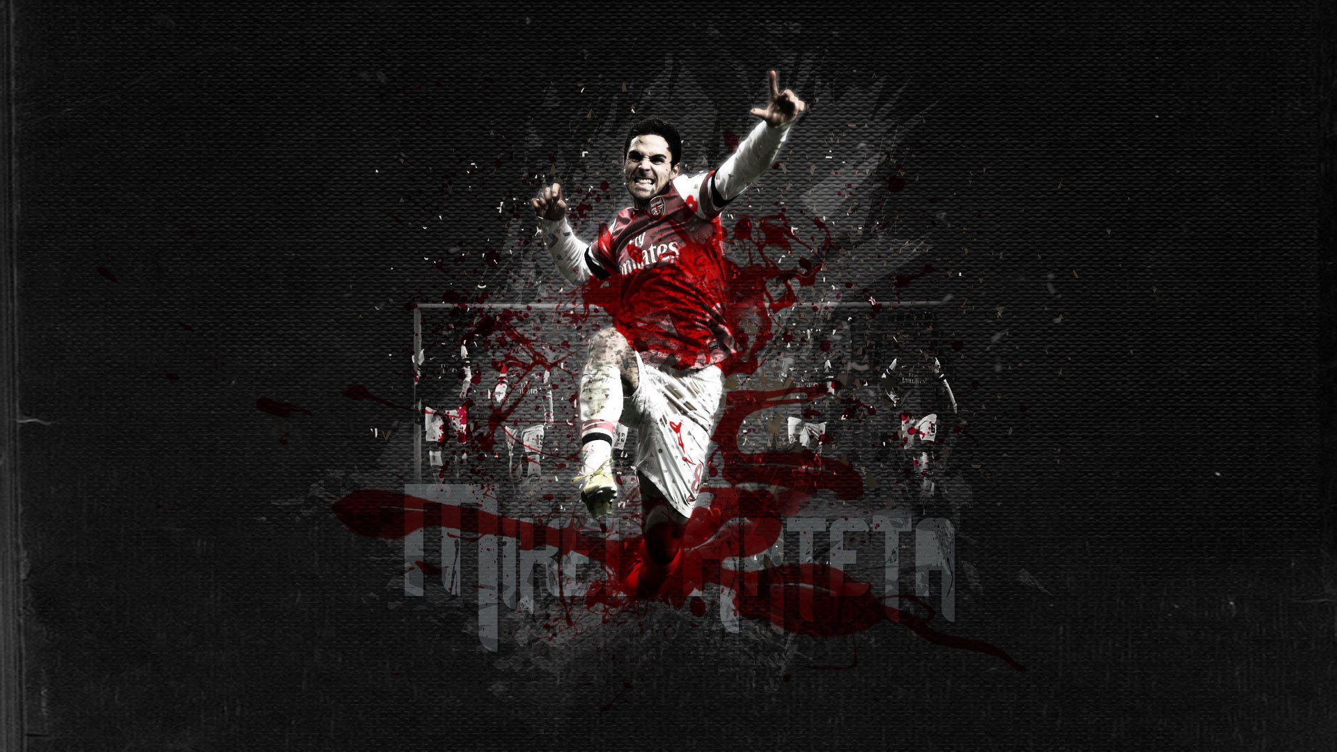 mikel arteta footballer arsenal football club gunners inscription background