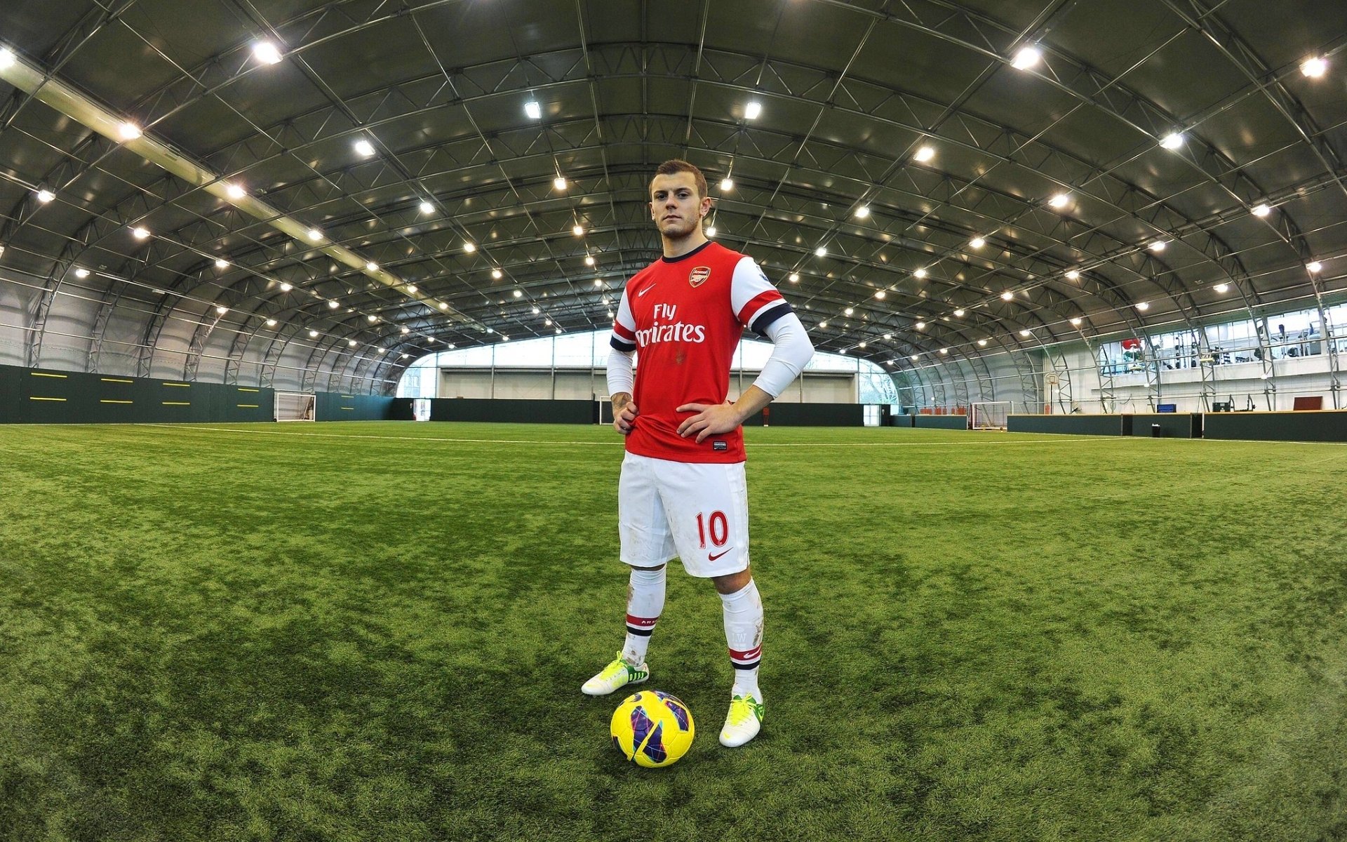 arsenal squadra di calcio gunners jack wilshire centrocampista palla sfondo