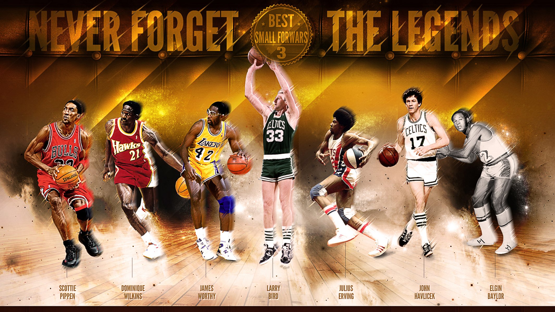 basketball sports nba legends scottie pippen dominique wilkins james worthy larry bird julius erving john havlicek elgin baylor