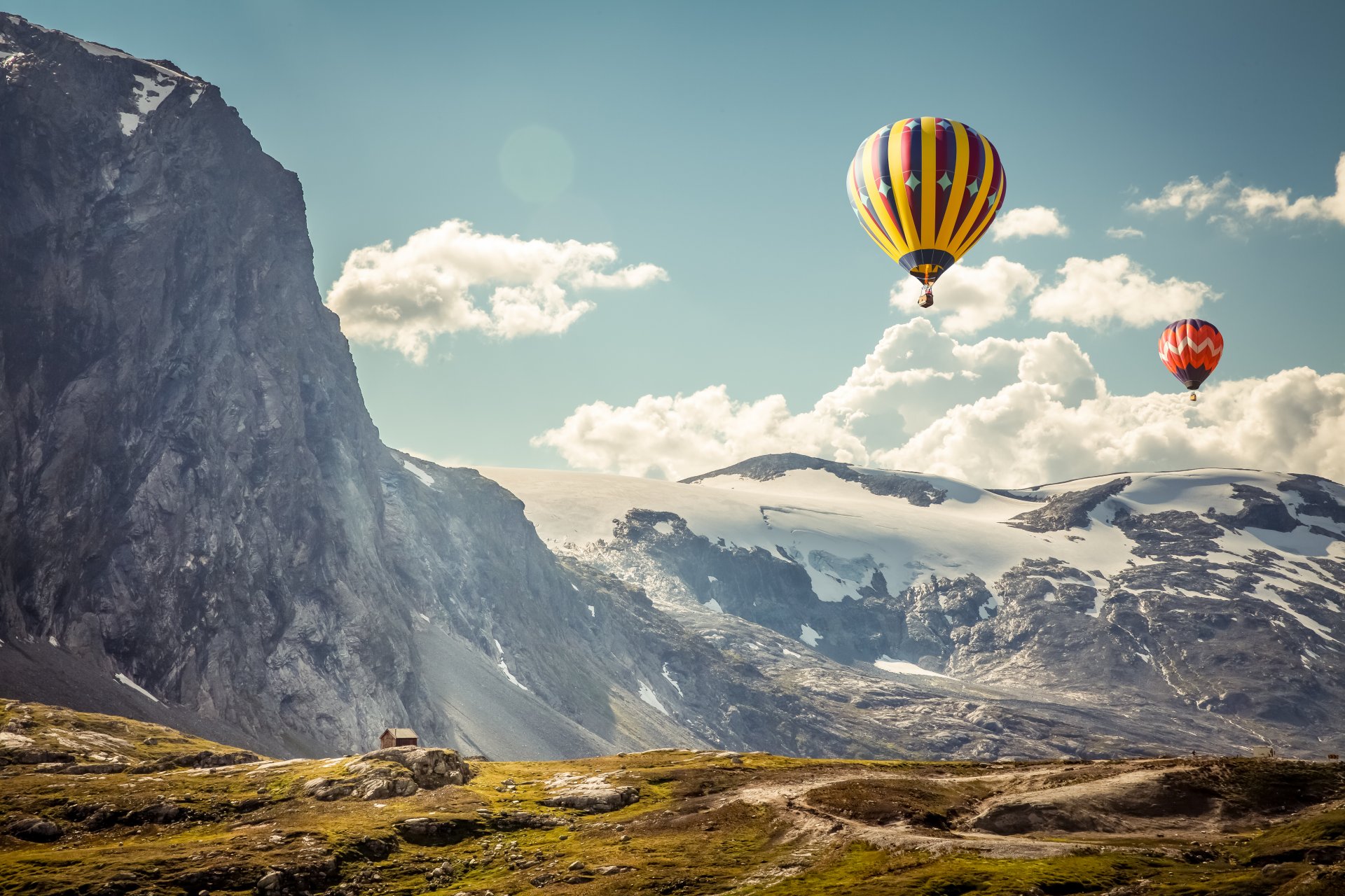 bälle berge himmel sport landschaft