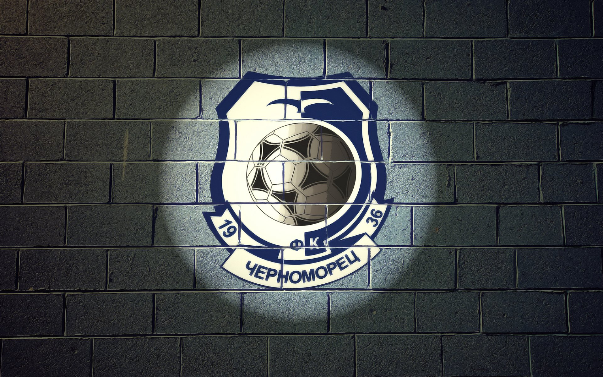 chernomorets fc fútbol logotipo odessa pared luz