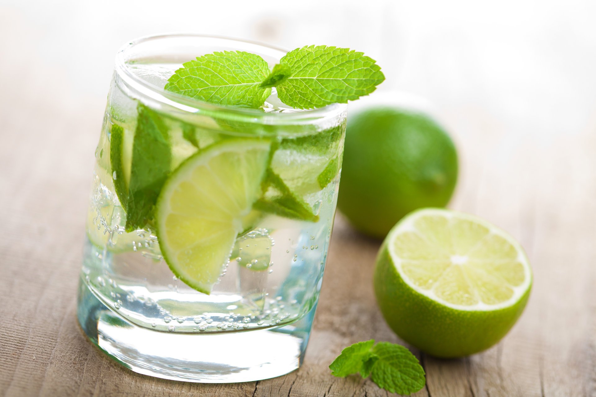 glass lime mint fresh water