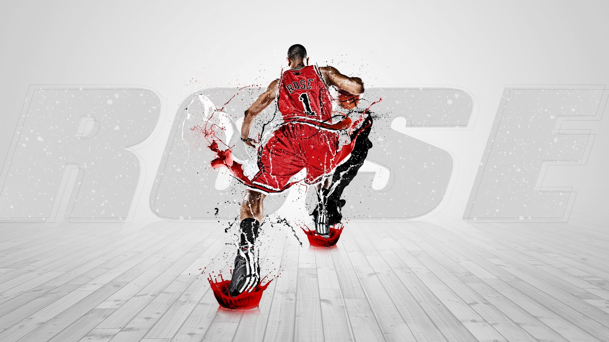 derrick rose nba basketball chicago bullen spritzen malen adida