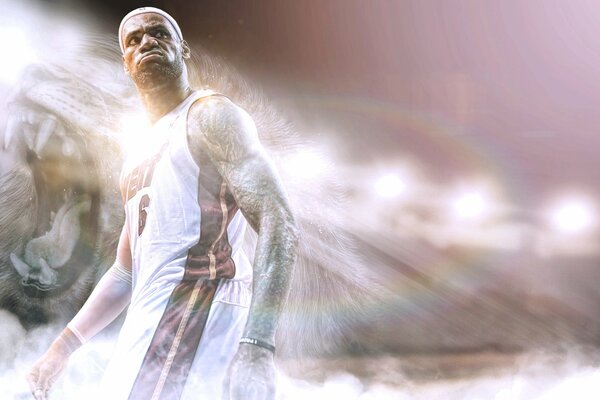 LeBron James in the spotlight