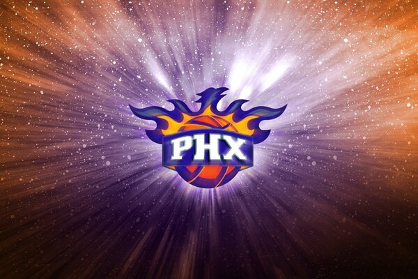 Basketball team logo on purple background