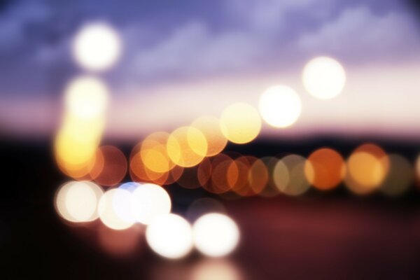 Beautiful blurred bokeh on the background of the Night city