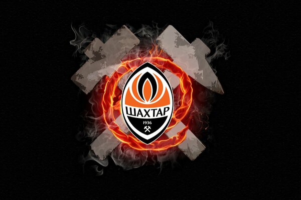 Logo sportivo della squadra di calcio minatore su sfondo nero
