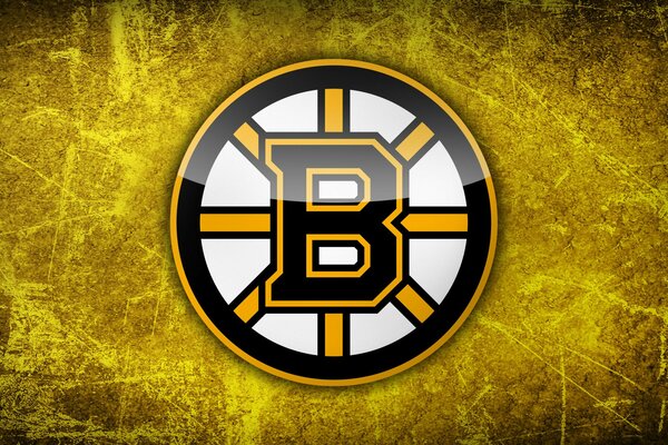 Boston, NHL-Zeichen auf gelbem Hintergrund