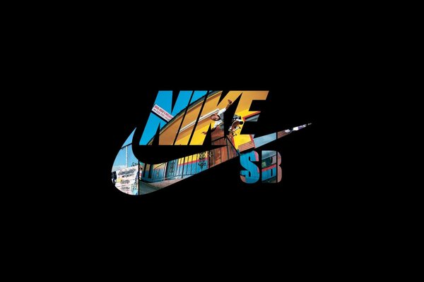 NIKE corporate logo black background