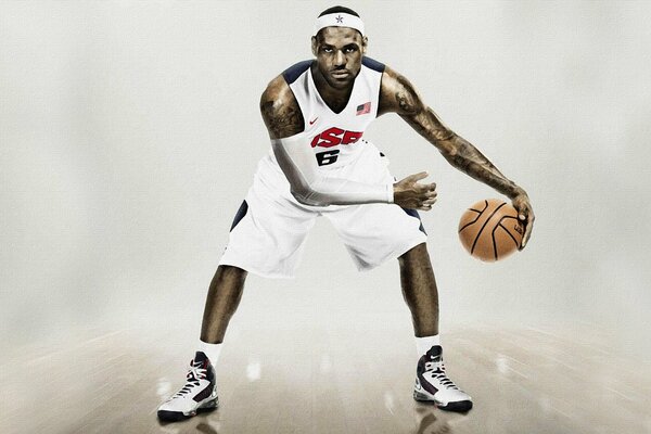 American basketball player Lebron James ball