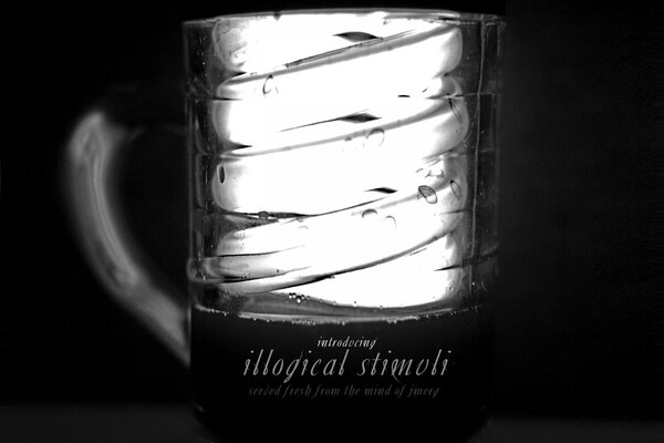 A mug with an inscription in black and white