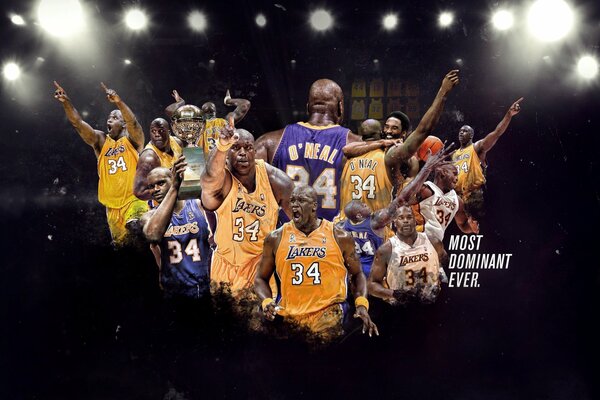 Super man shaquille onil Los Angeles Lakers