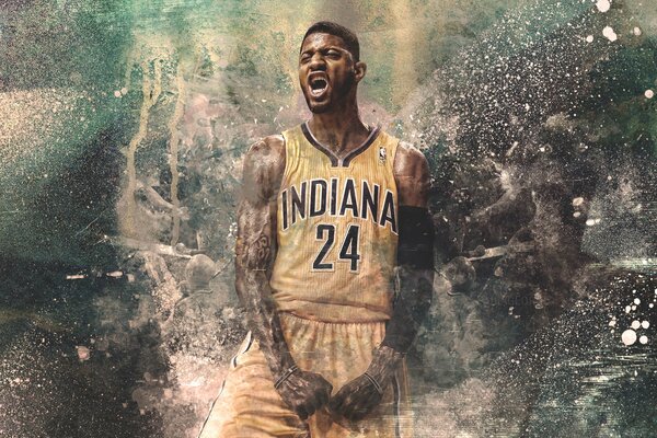 Paul George aus der NBA im Indianerstil